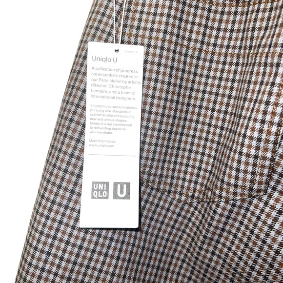 Uniqlo Women Checkered Corpcore Straight Pants Size 10 - Picture 7 of 7